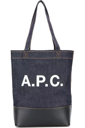 A.P.C. Bolso shopper vaquero con logo estampado