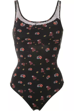 AMIR SLAMA Bañador con paneles de malla floral