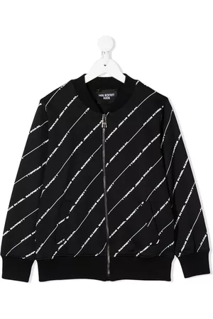 Neil Barrett Chaqueta bomber con franjas diagonales del logo