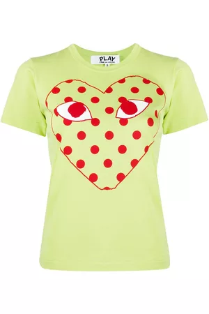 Comme des Garçons Camiseta con motivo de corazón y lunares