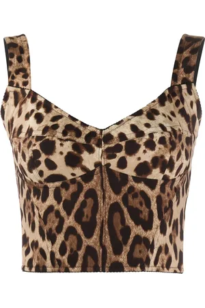 Dolce & Gabbana Top estilo bustier con estampado de leopardo