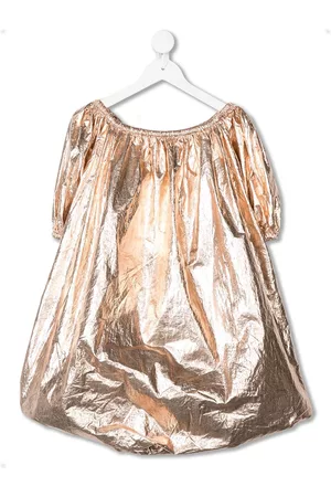 Le pandorine Vestido metalizado con efecto arrugado