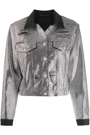 Philipp Plein Chaqueta vaquera con detalles de cristales