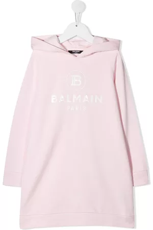Balmain Vestido con capucha y logo