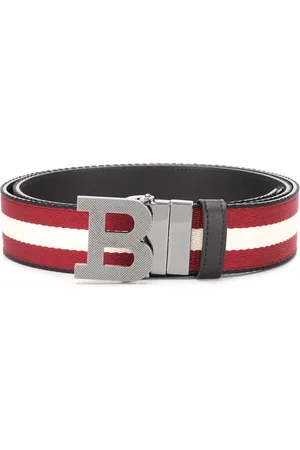 Bally Cinturón a rayas con hebilla con logo