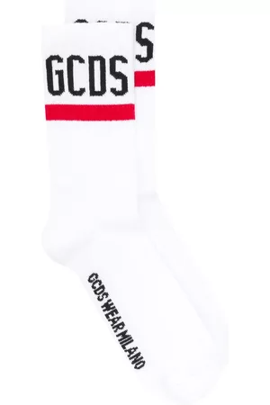GCDS Calcetines de canalé con logo