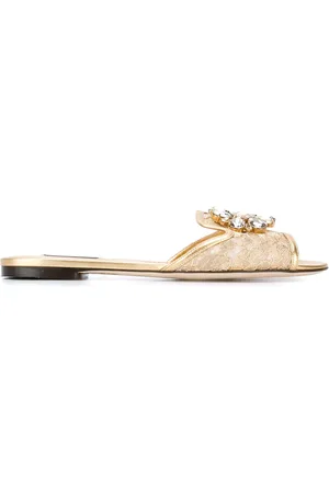 Dolce & Gabbana Zapatos slippers de encaje Bianca