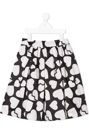 Msgm Falda acampanada con corazón estampado