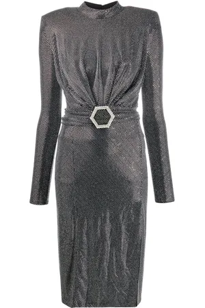 Philipp Plein Vestido largo con detalles de cristal