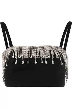 Philipp Plein Top corto con flecos de cristales
