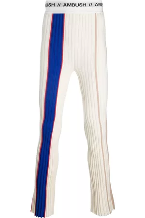 AMBUSH Pantalones de canalé con franja del logo