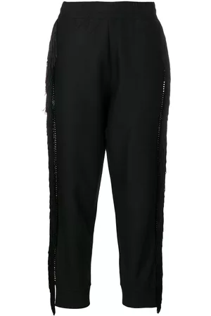 Philipp Plein Pantalones de chándal con ribete de flecos