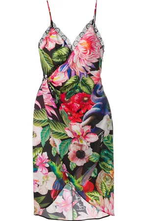 Philipp Plein Vestido cruzado con estampado floral