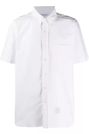 Thom Browne Camisa oxford con ribete en grosgrain