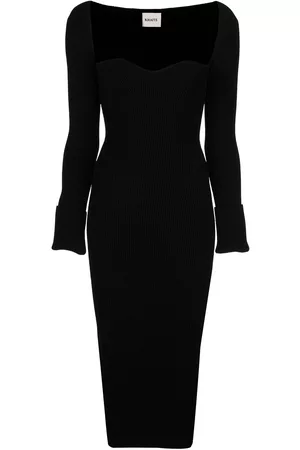 Khaite Vestido Beth de canalé