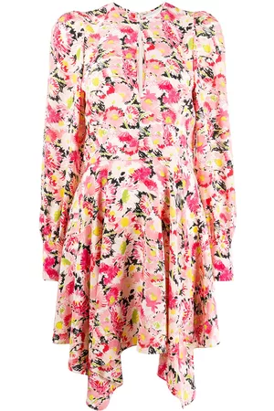 Stella McCartney Vestido asimétrico con motivo floral