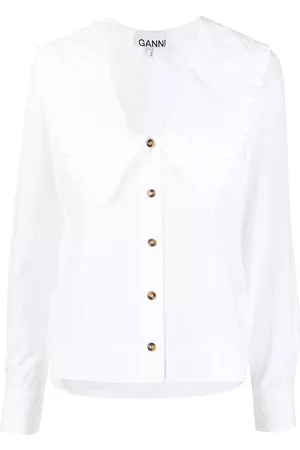 Ganni Blusa con cuello oversize