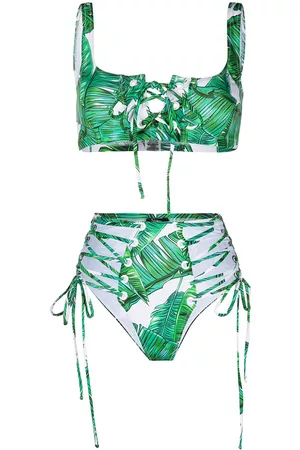 Noire Swimwear Bragas de bikini Jungle con talle alto