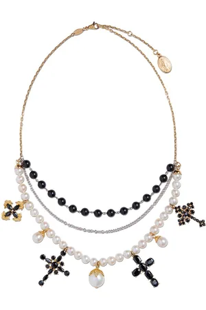 Dolce & Gabbana Collar Family en oro de 18kt con perla y zafiro