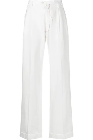 Maison Margiela Pantalones rectos de talle alto