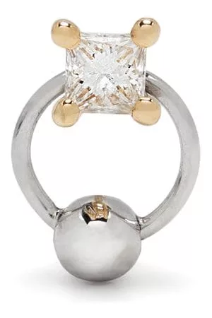 DELFINA DELETTREZ Pendiente Two in One en oro de 18kt con diamante
