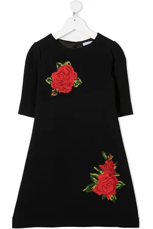 Dolce & Gabbana Vestido con bordado de rosas