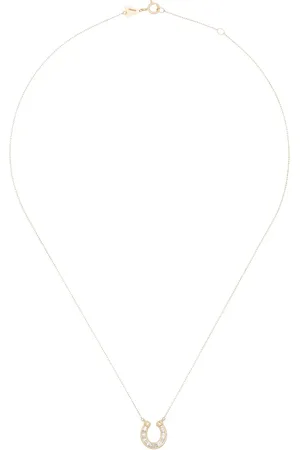 Adina Reyter Collar con herradura en oro amarillo de 14kt con diamantes