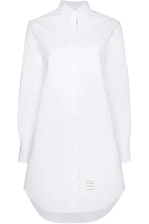 Thom Browne Vestido camisero corto con rayas RWB