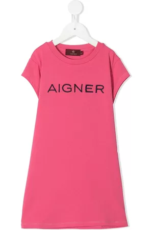 Aigner Vestido estilo camiseta con logo bordado