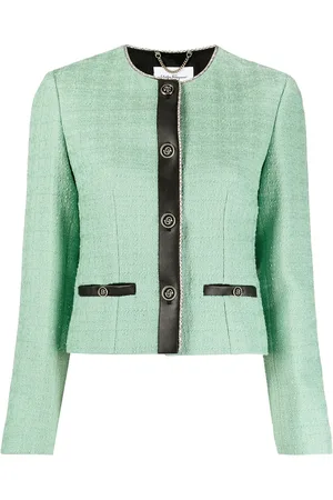 Salvatore Ferragamo Chaqueta con ribete de cuero