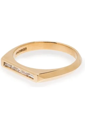 Lizzie Mandler Anillo Knife Edge en oro amarillo de 18kt con diamantes