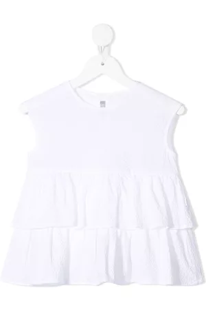 Il gufo Blusa sin mangas con ribete de volantes