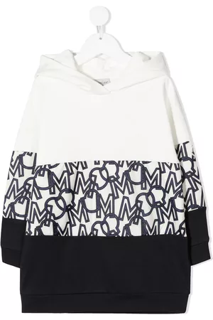 Moncler Vestido estilo sudadera con franja del monograma