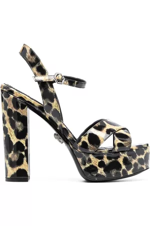Philipp Plein Sandalias con plataforma y motivo de leopardo