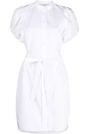 Stella McCartney Vestido camisero de popelina con cintura lazada