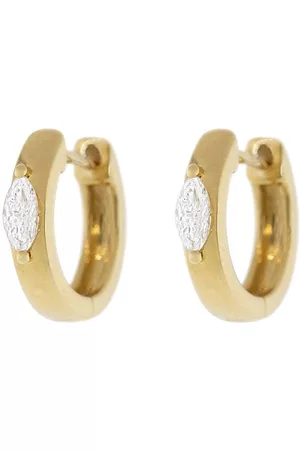 Anita Pendientes huggies en oro amarillo de 18 ct con diamantes