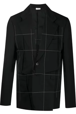 Comme des Garçons Blazer asimétrico con costuras en contraste