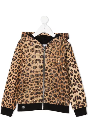 Philipp Plein Sudadera con capucha y motivo de leopardo