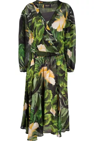 Liu Jo Vestido midi con motivo tropical