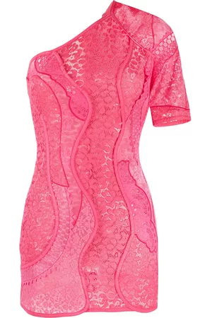 Stella McCartney Vestido corto de encaje de una sola manga