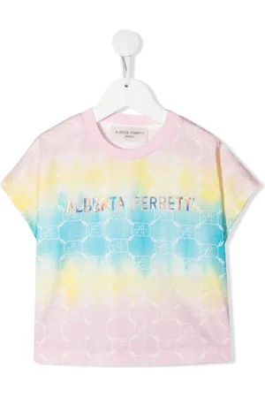 Alberta Ferretti Camiseta con estampado tie-dye y logo