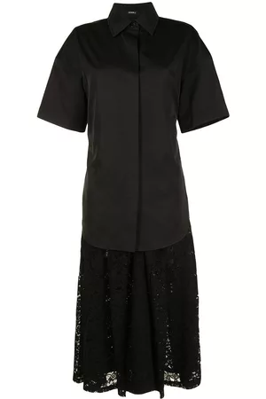 GOEN.J Vestido camisero de encaje plisado