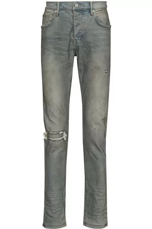 Purple Brand Vaqueros de talle medio con efecto desgastado
