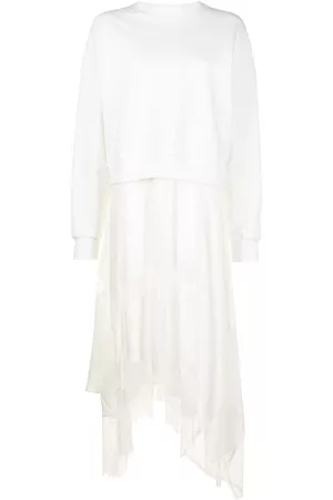 GOEN.J Vestido de encaje con capas de sudadera