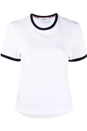 Thom Browne Camiseta con dobladillo asimétrico y manga corta