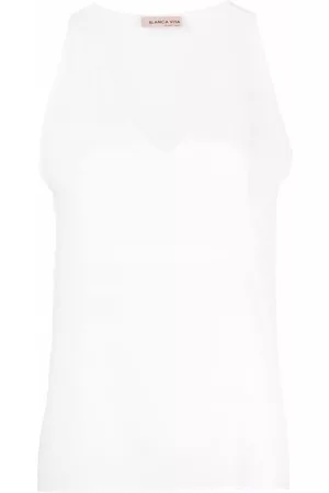 BLANCA Top sin mangas con cuello en V