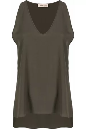 BLANCA Top sin mangas con cuello en V