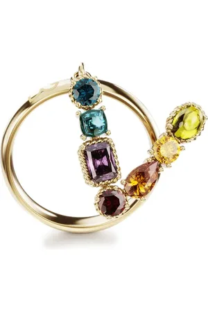 Dolce & Gabbana Anillo Rainbow Alphabet V en oro amarillo de 18kt