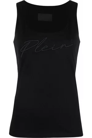 Philipp Plein Top sin mangas con logo bordado