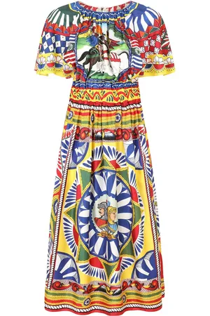 Dolce & Gabbana Vestido midi con estampado Carretto